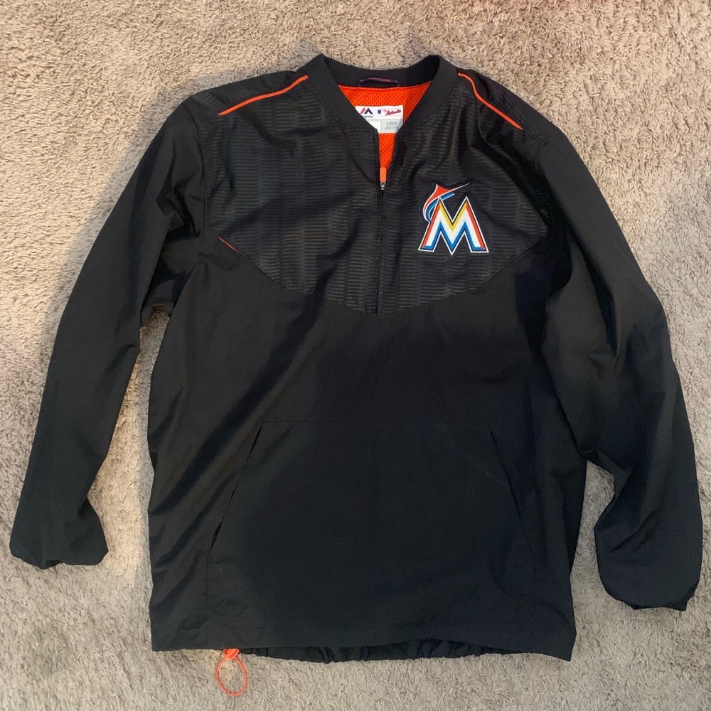 Majestic Florida marlins pullover men’s L